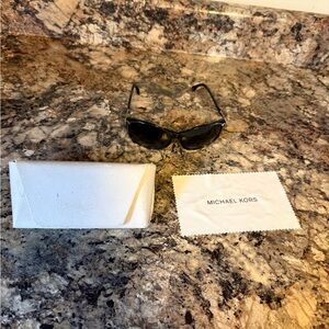 Michael Kors Black Frame Sunglasses with White Case & Cloth